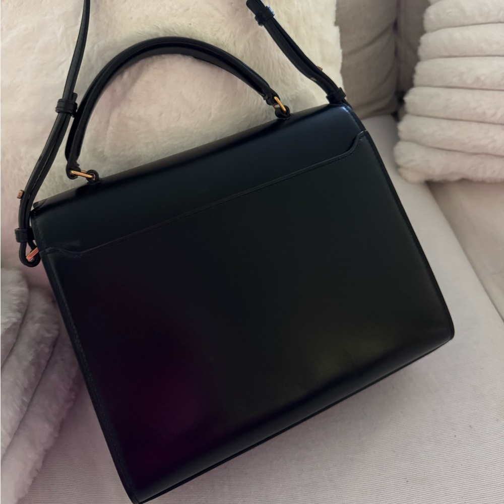 YSL YVES SAINT LAURENT CASSANDRA MEDIUM TOP HANDLE BAG in BLACK - Picture 2 of 11